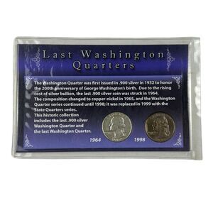 Last Washington Quarters Collectible Coin Set 1964 & 1998